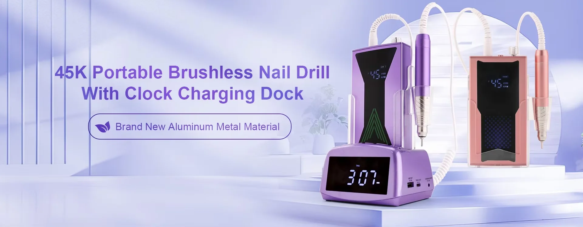 Portable Nail Drill with Charging Dock