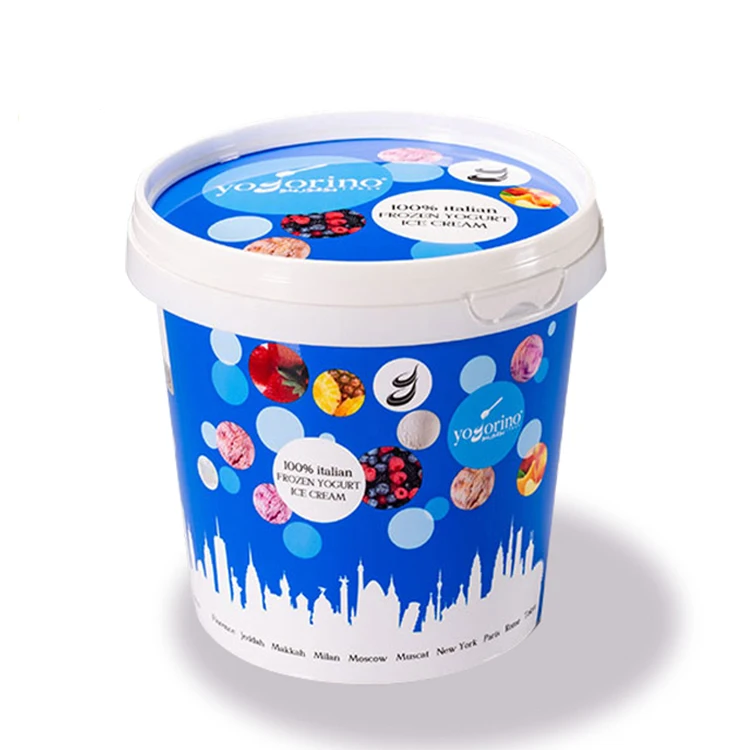 Disposable Round 500ml Custom Pp Ice Cream Box/bucket Ice Cream Tub Plastic Containers Iml