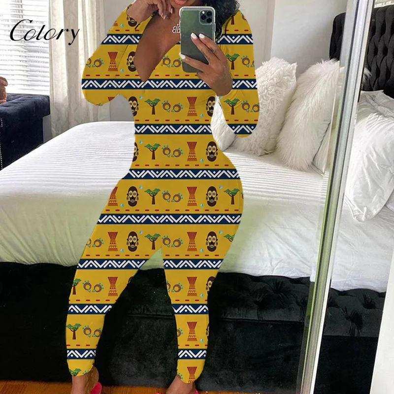 

Colory Wholesale Adult Onesie Womens Home Wear Sleepwear Pijama V-neck Breathable Jumpsuits Valentines Onsie With Butt Flap, Customized color