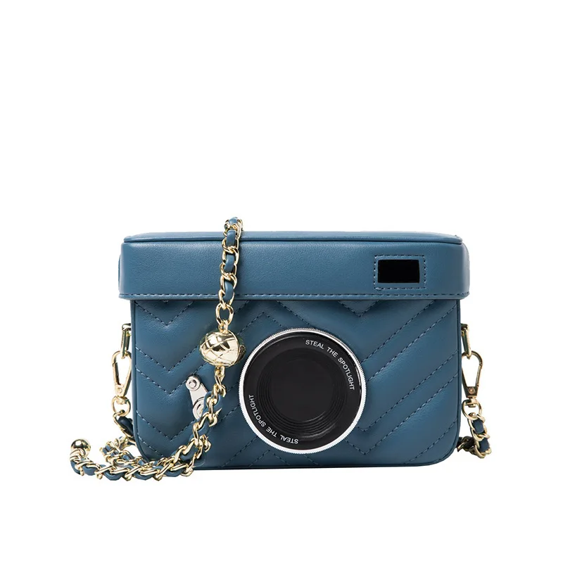 

BM9296 Girls Personality Creative Camera Shape Bag Ladies Vintage Wave Thread Messenger Bag Women Designer Small Box Bag