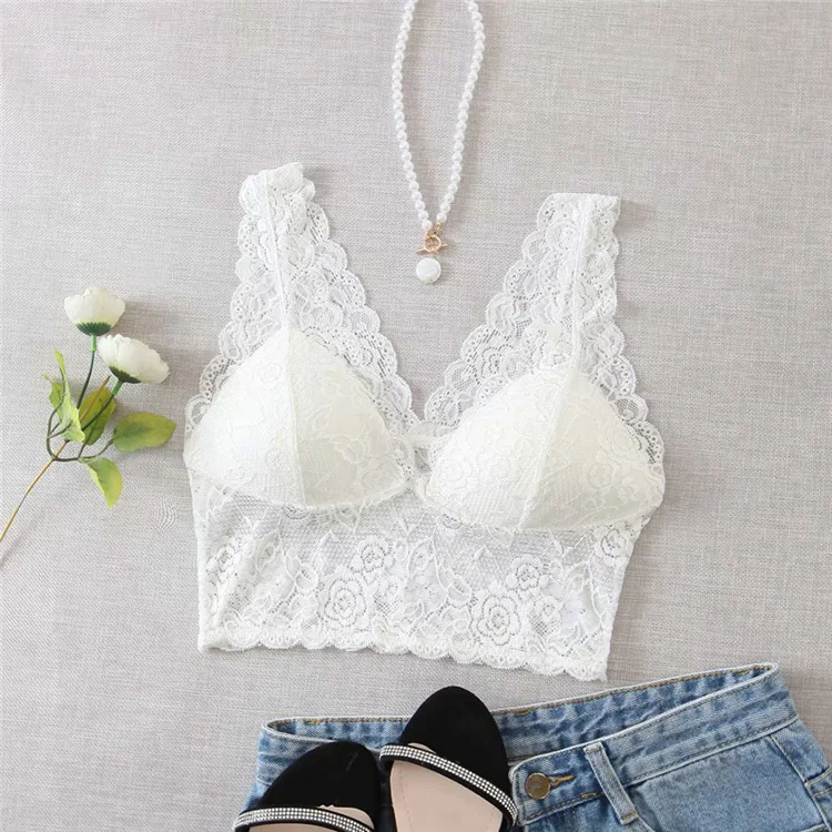 

BMURHMZASummer new women's lace vest non-steel ring base bra bra bra underwear seamless thin universal chest wrap, Pictures