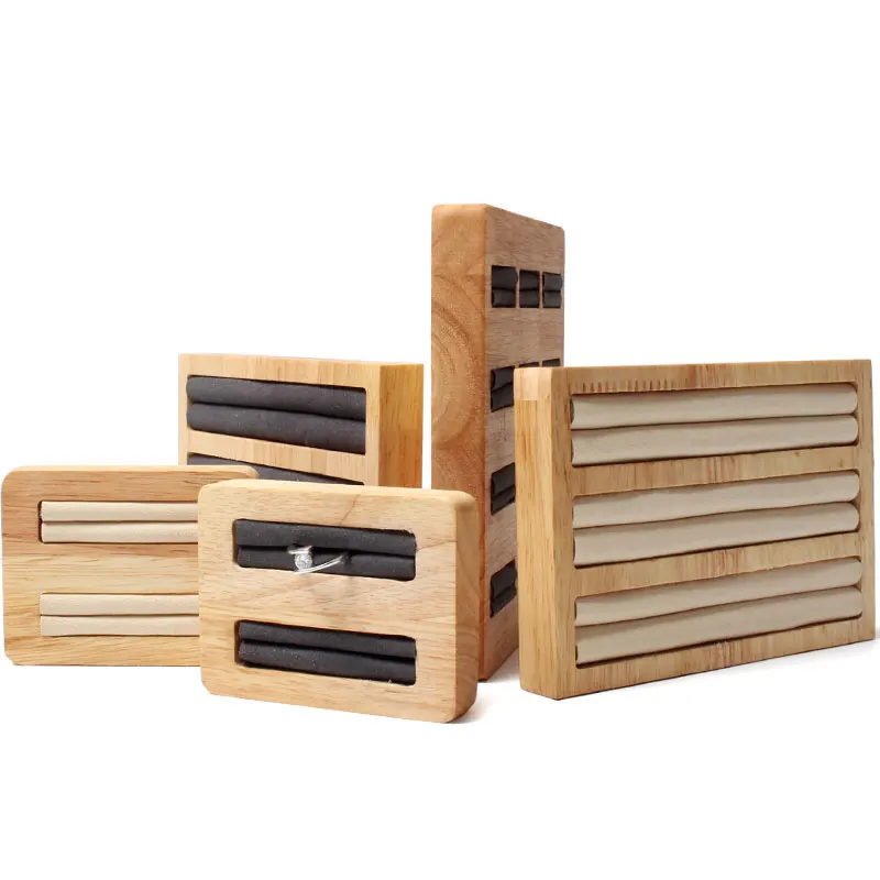 

Wood Jewelry Display Stand Storage Tray Earring Ring Organizer Holder