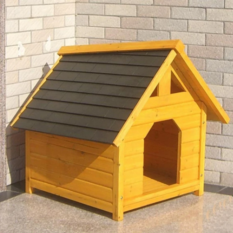 

Wholesale wooden house weatherproof Pet dog house Dog Kennel, Nature or yellow
