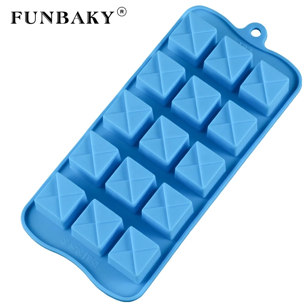 

FUNBAKY Multi - cavity candy mold square unique design shape chocolate mold silicone embossed pattern cake decorating kit, Customized color