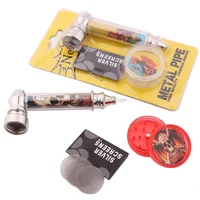 

Hikvape best selling mini metal pipe smoking, cigarette metal smoking pipe, metal tobacco pipe with plastic herb grinder