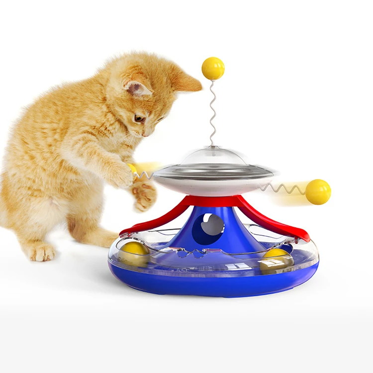 

IQ Traning Interactive Treat Toy Dual Rolling Ball Cat Slow Feeder Toy Roller Turntable Toy