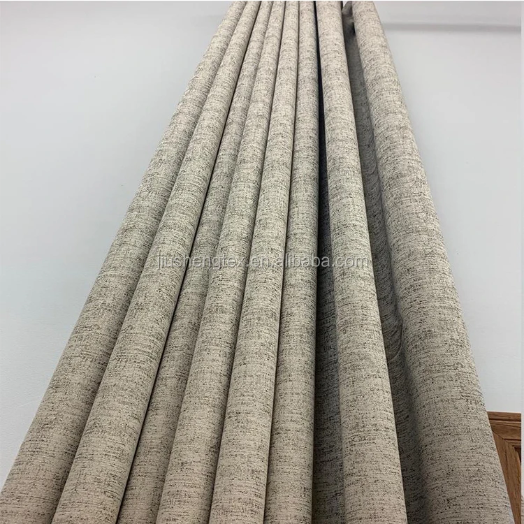 
2020 soft fabric market price offer free samples linen silk drapes jacquard curtain fabric for home textile 