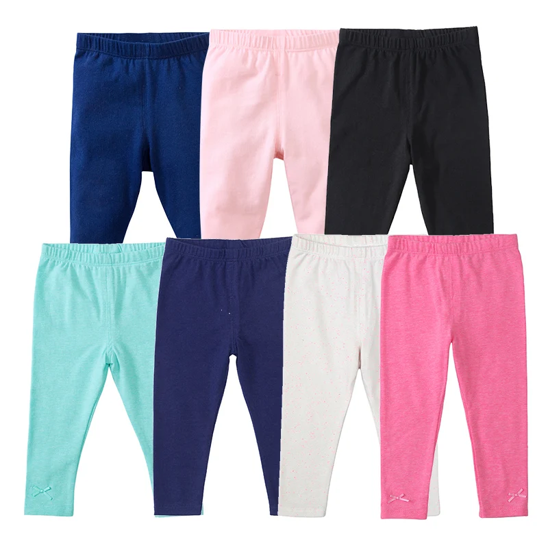 

Fashion Custom Baby Girls Plain Leggings Organic Baby Kids Knitted Solid Cotton Pants Leggings, Picture shows