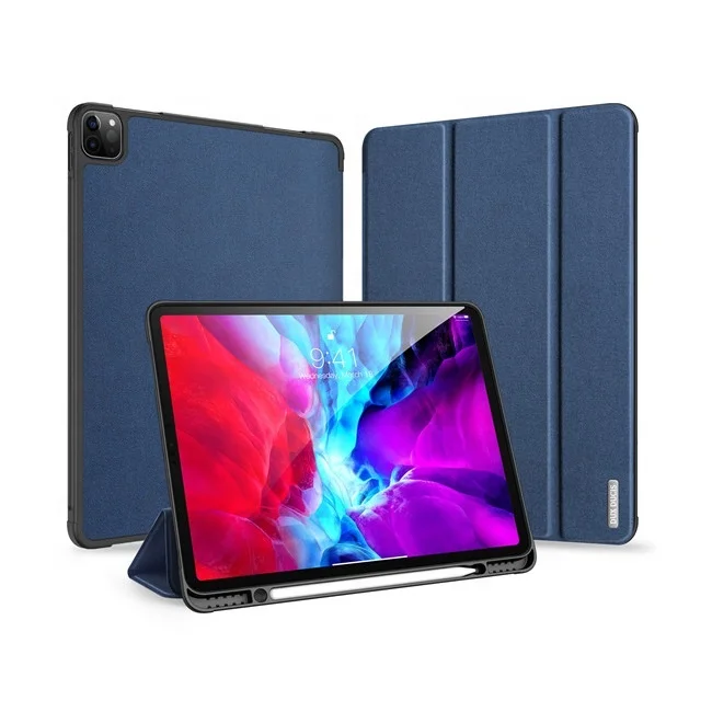 

Shockproof Auto Sleep Wake TPU Leather Tablet Case For Apple iPad Pro 12.9 2020 Cover, Black, blue,pink