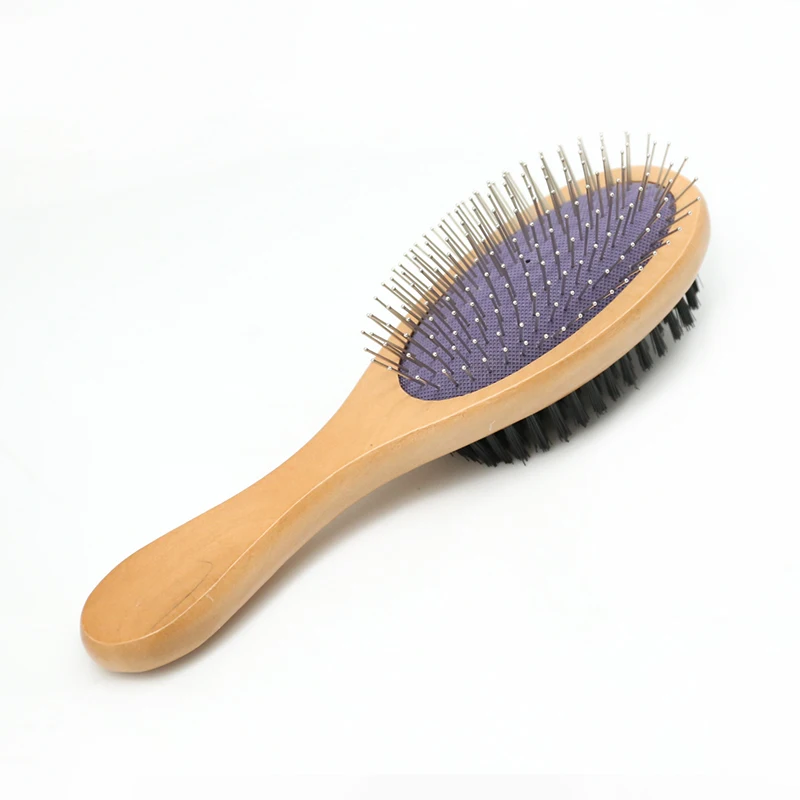 

2021 Hot Sale Reusable Cheap Efficient Wooden Double Sided Pet Hair Remover Brush