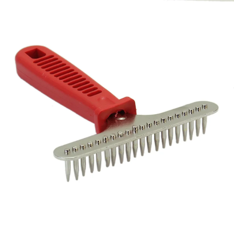 

Pet Dog Cat Professional Grooming Long Hair Fur Rake Anti-static Brush Comb Tool, As pictures