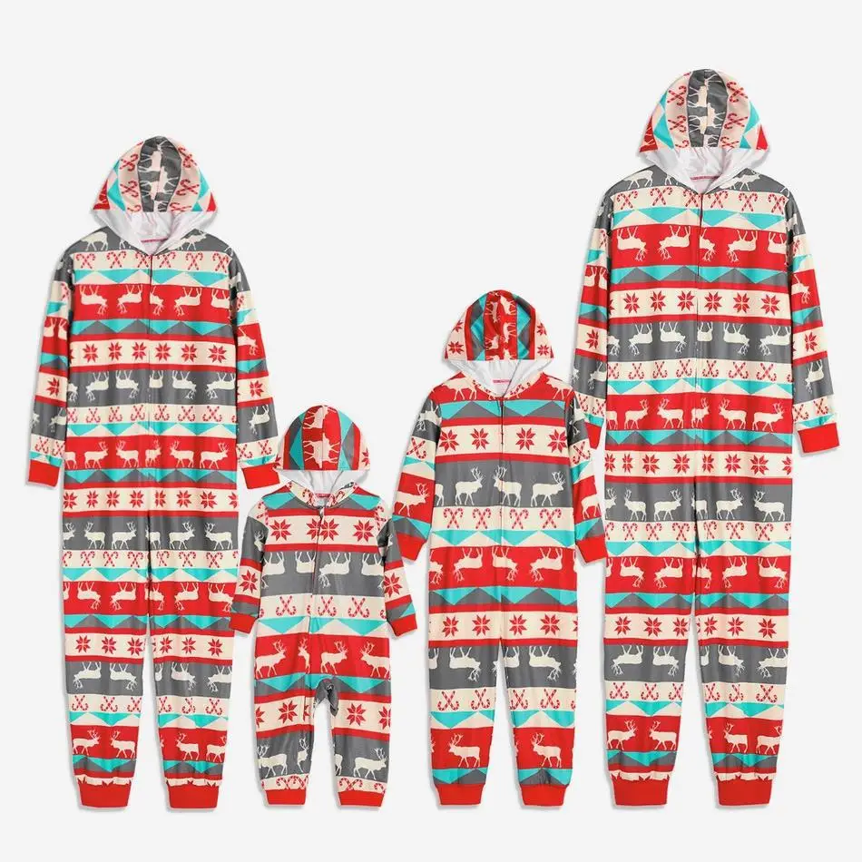 

Plus size fashion family pajamas for christmas onsies for christmas sleepwear pajamas onesi Europe and America christmas family, As picture