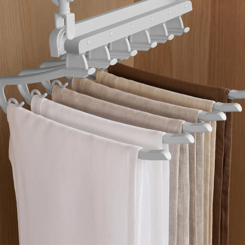 

JOYBOS hot selling multi layer save space pant hanger plastic 6 layer trouser clothing storage hanger