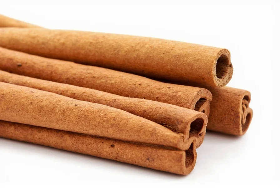 Close-up view of cinnamon quills showing the distinctive rolled bark structure