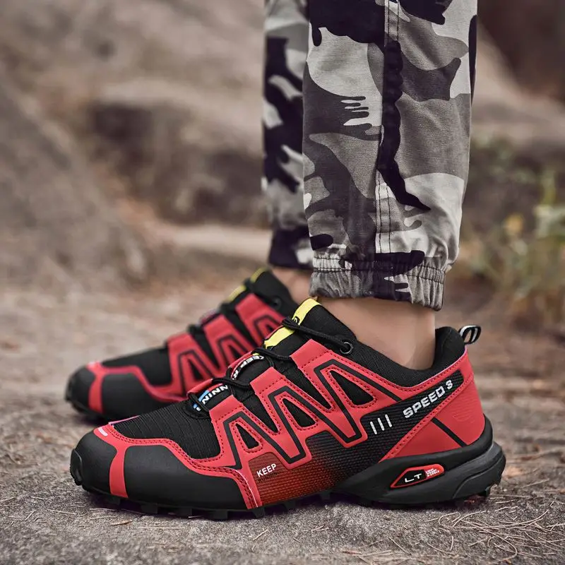

Breathable Fashion Trend MD+Rubber Leather+Net Quality OEM Shoes Sneakers Running Shoe, Red,black/red,grey/green