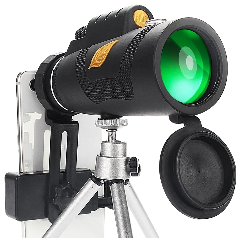 

4K 12x50 Professional Monocular Telescope Powerful Binoculars Long Range Portable HD BAK4-Prism FMC Lll Night for Camping, Black