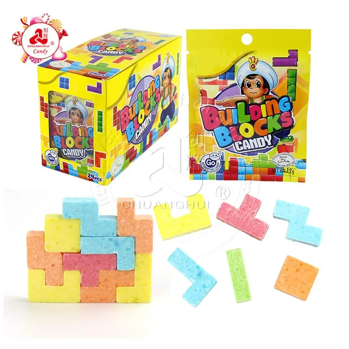 Tetris blocks press candy
