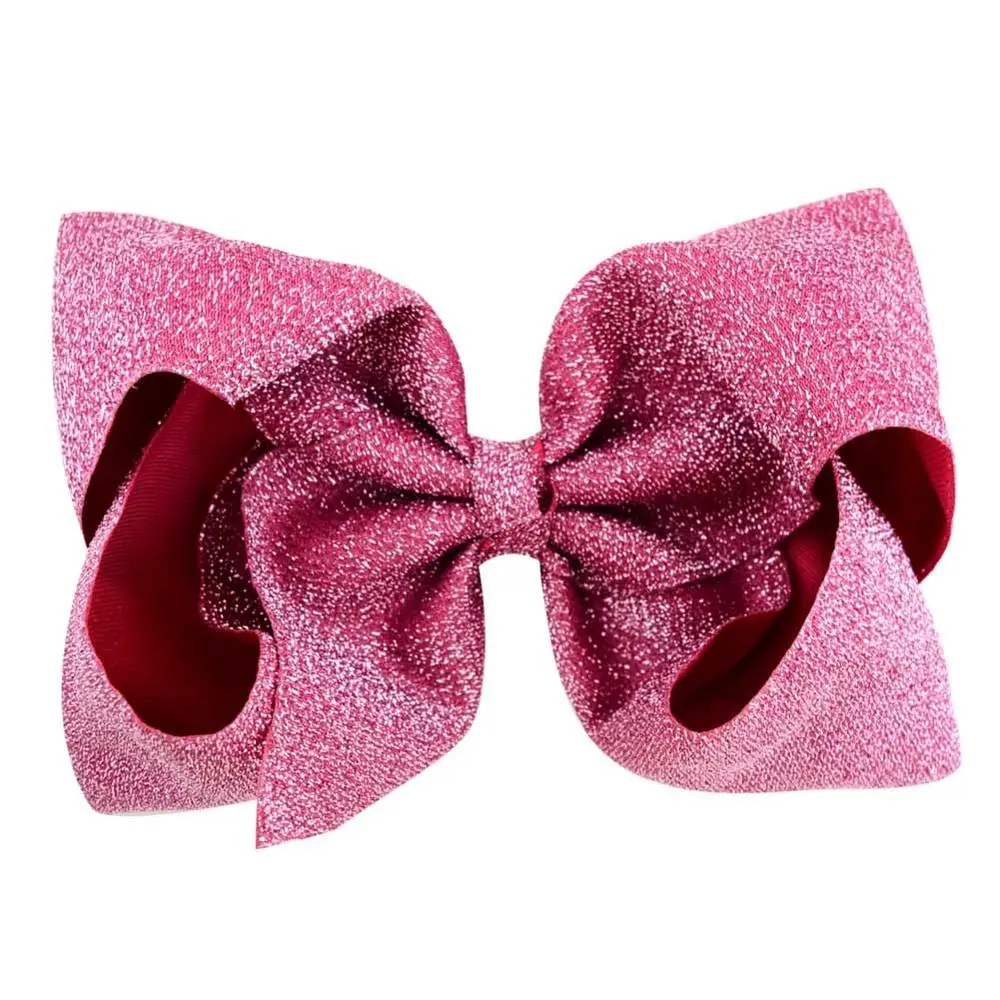 

Mia Free Shipping  bow hair ties Solid color bow hair clip frosted gold powder effect faux leather bows, Picture shows