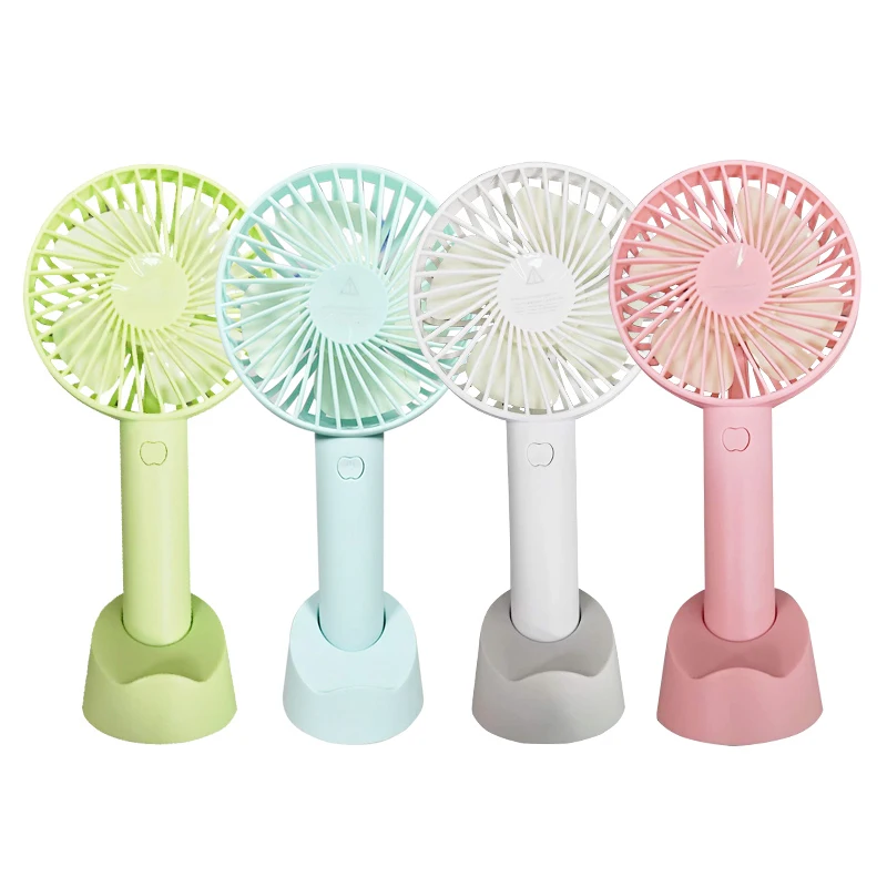 Portable handheld small personal desktop mini fan with USB rechargeable battery three-speed operation fan