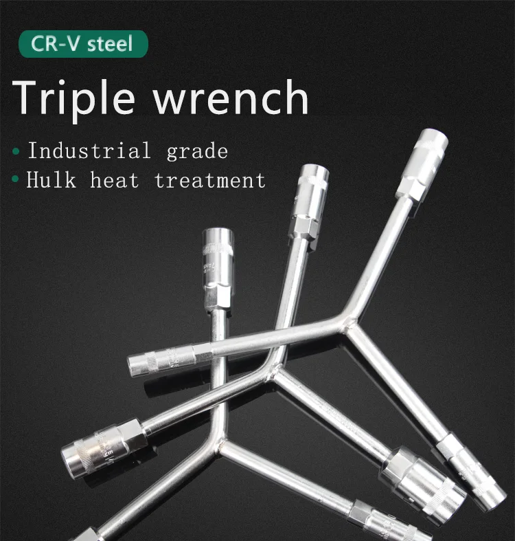 Wholesales Multifunction heat treatment Chrome Vanadium Steel Sleeve Trigeminal Wrench socket wrench