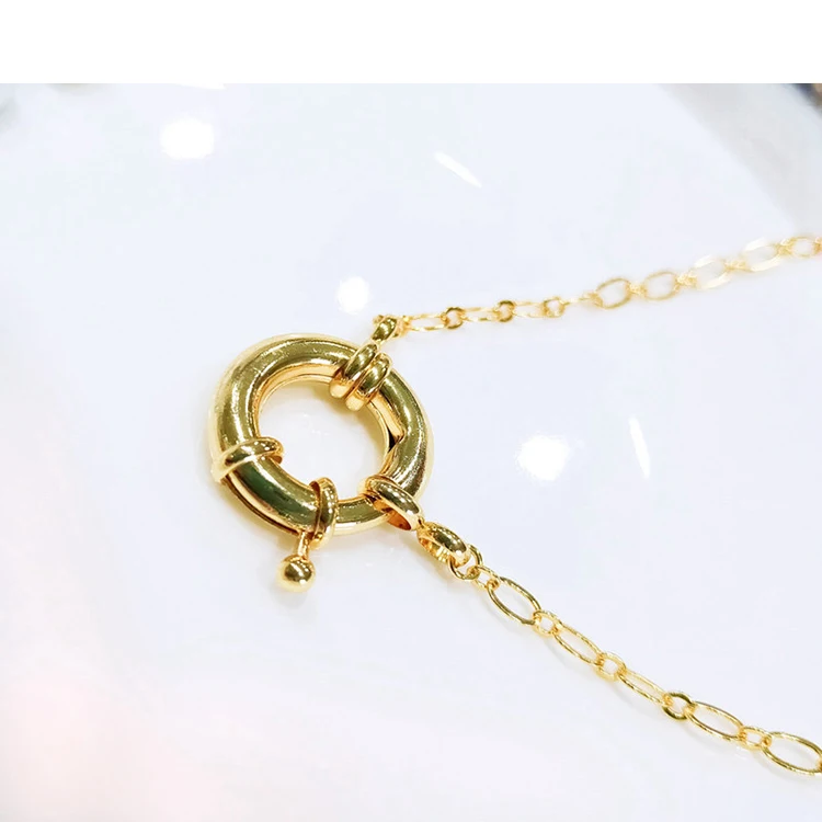 

Jewelry customization ins solid color necklace female K gold open circle pendant metal unisex, Picture shows