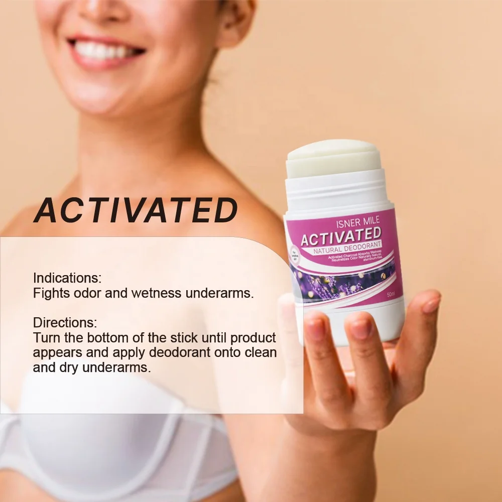 Organic Healthy activated Natural Deodorant Stick Aluminum Free Powder stick Lavender Remove Body Odor
