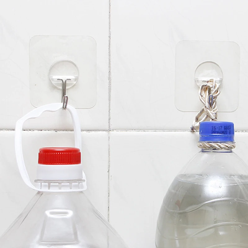 

Heavy Duty Transparent Reusable Waterproof and Oilproof Bathroom Kitchen Self Adhesive Door Wall Metal Hanging Hooks