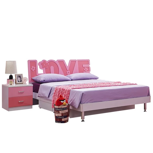 High Gloss Painting Twin Beds Kids Bedroom Furniture For Girls
