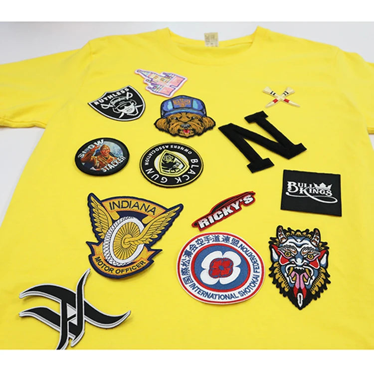 

Wholesale manufacturer sequin large logo iron on patches custom embroidery for t-shirts, According to customer's resquest