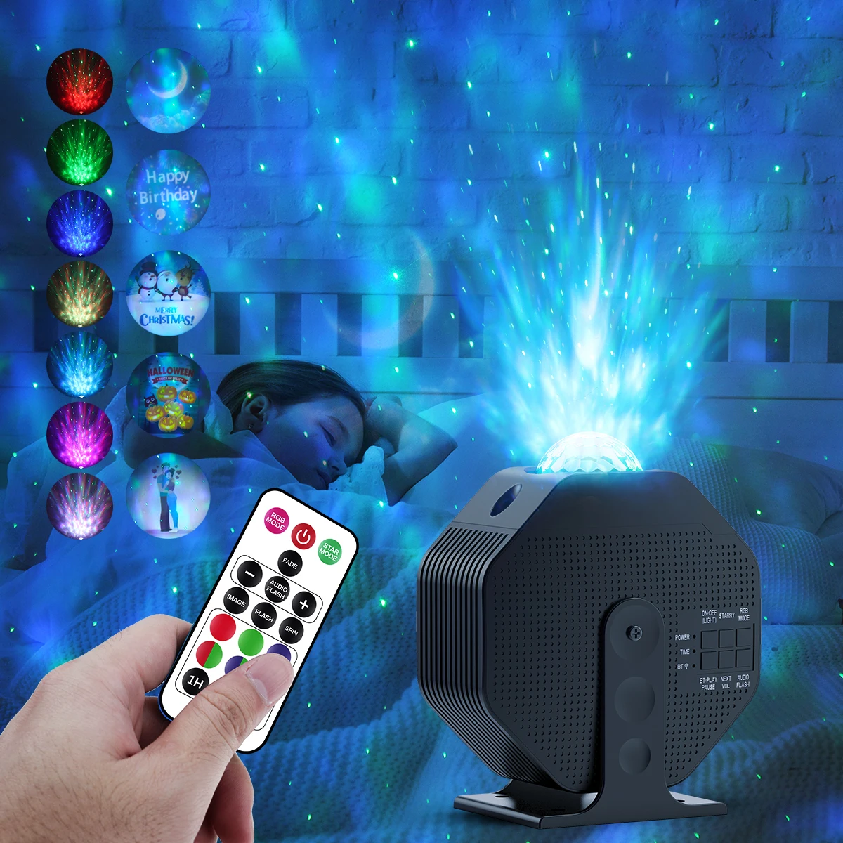 

2023 Smart Ocean Moon Space Lamp Led Laser Star Starry Sky Projector Galaxy 2.0 Smart Home Lights With Music Remote Control