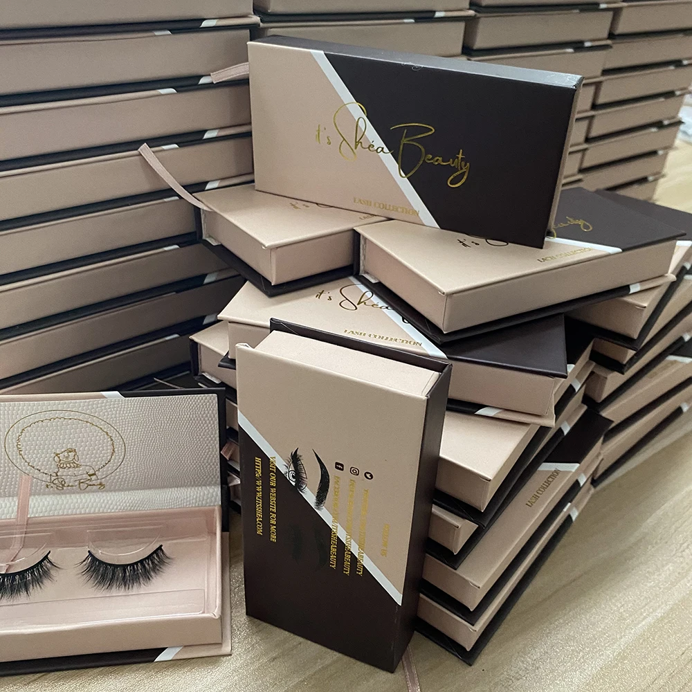 

wholesale 3d faux mink eyelashes natural faux mink eyelash vendor customized lashes boxes custom lashbox packaging