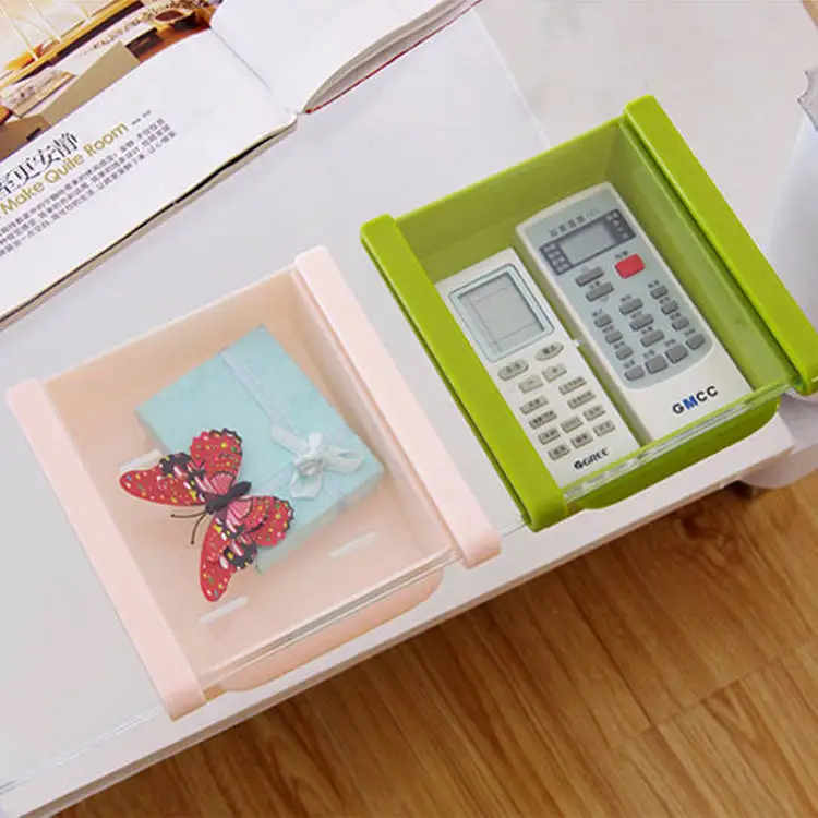 

Under Shelf Drawer Pull Out, Under Cabinet Organizer Hanging Storage Baskets Easy to Install, Pink/blue/white