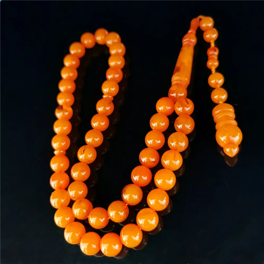 

High Quality Orange Resin Amber Misbaha Muslim Tasbih Prayer Beads Tesbih Beaded Arabic jewelry misbaha sibha rosary bead