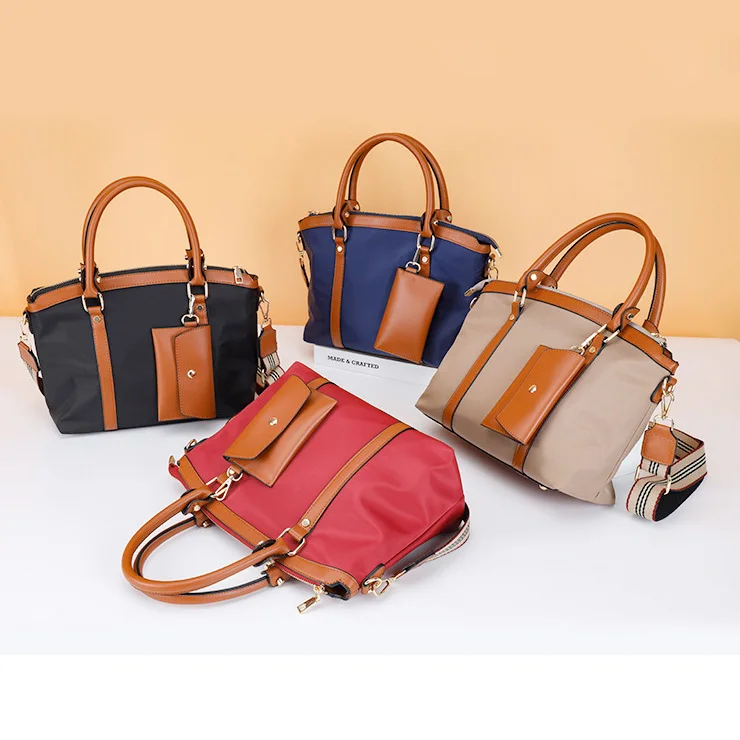 

Multicolor Oxford Cloth Durable Large Lady Bag Portable Handbag Sling Tote for Women, Black, red, blue, khaki