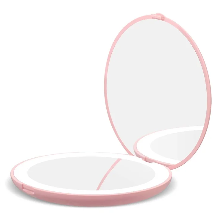 

Fold Double Magnify Touch Round Small Mini Pocket Mirror