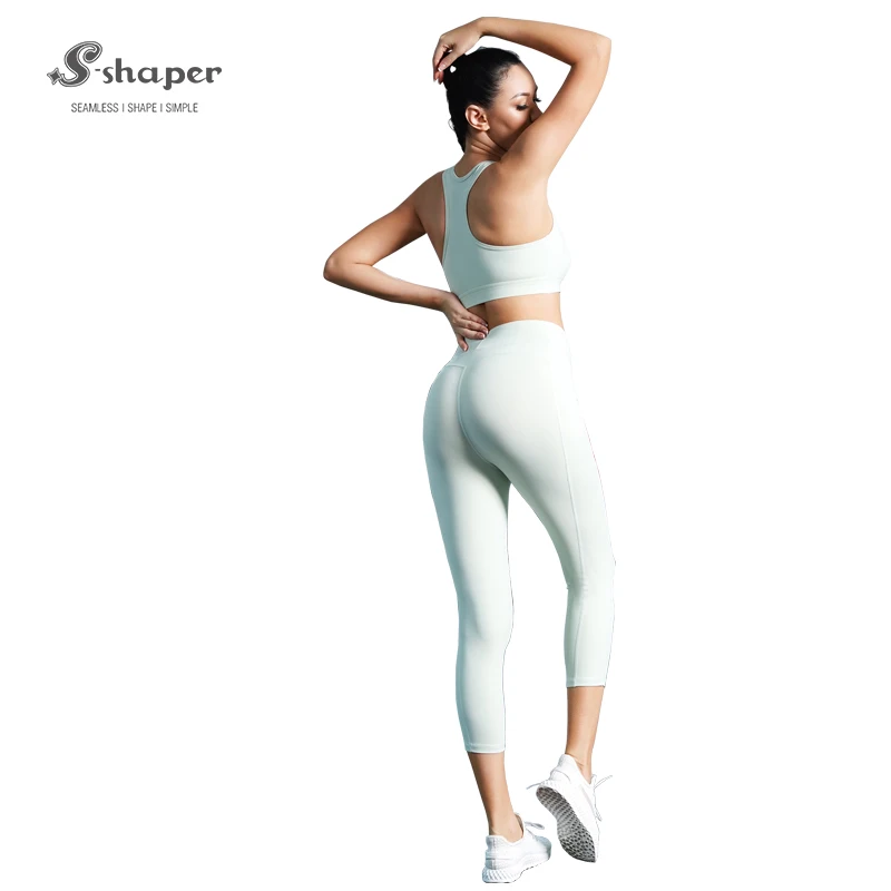 

Good quality women fashion sportswear high quality seamless tummy control yoga wear, Light green