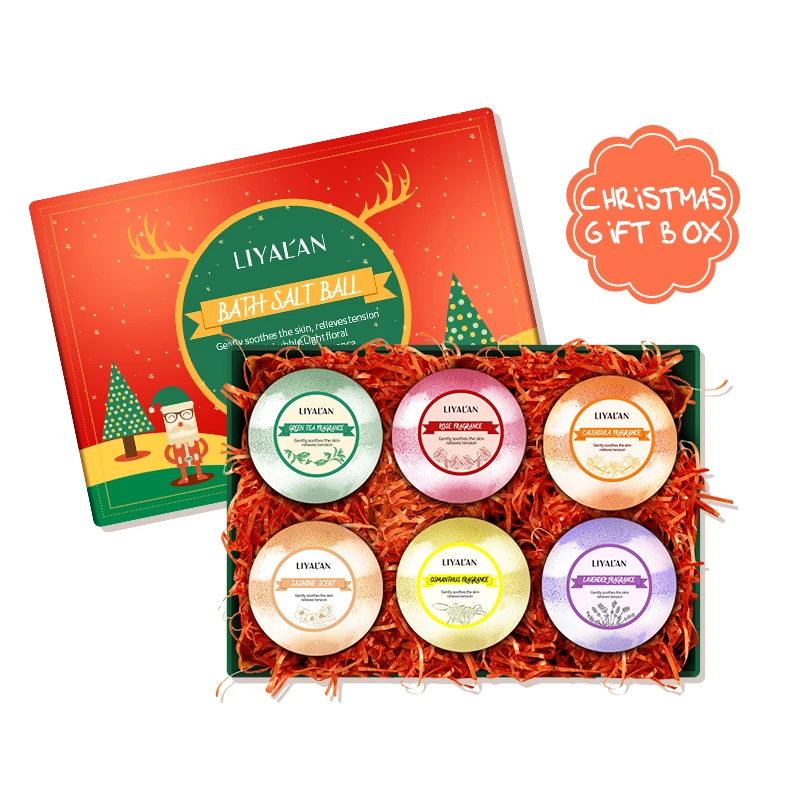 

Christmas Best Gift Set Natural Organic bombe de bain Packaging Spa Set Bath Bombs