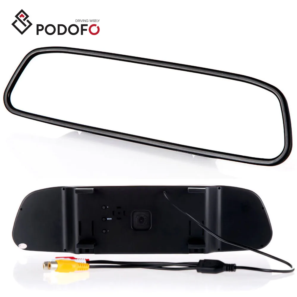 

Podofo 4.3" Inch Color Digital TFT LCD Screen Car Rear View Mirror Rearview Monitor Car Mirrors