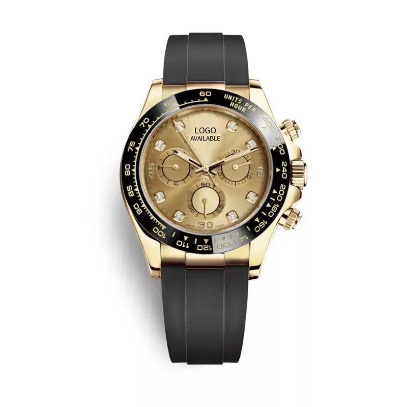 

Top brand 4130 automatic 40MM day watches tona luxury rubber interchangable strap hot sell low MOQ watch with luxury wrist