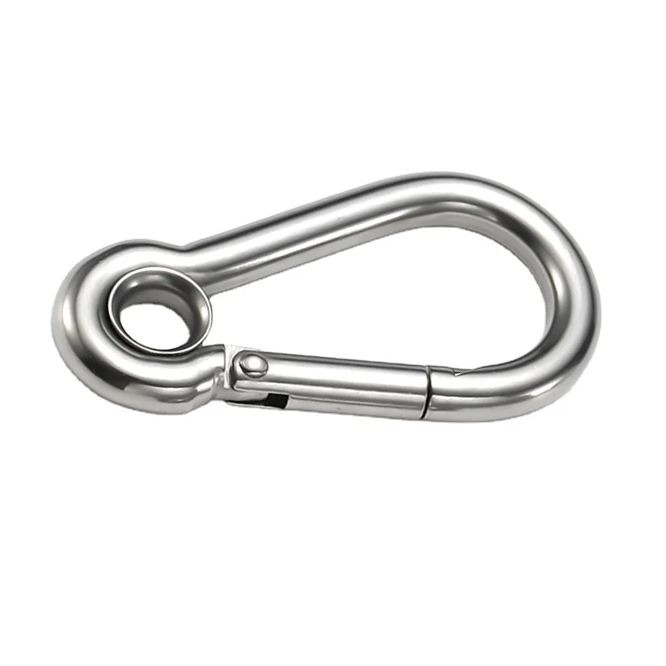 

JRSGS Snap Hook with Eyelet DIN 5299 Form A 304 316 Stainless Steel Carabiner Manufacturer Locking Hammock rigging S0066
