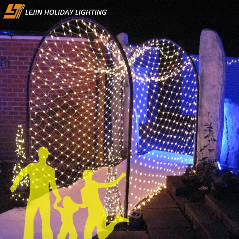 Waterproof outdoor garland UsingLED Net Mesh Fairy String Warm White Lights for Christmas Outdoor