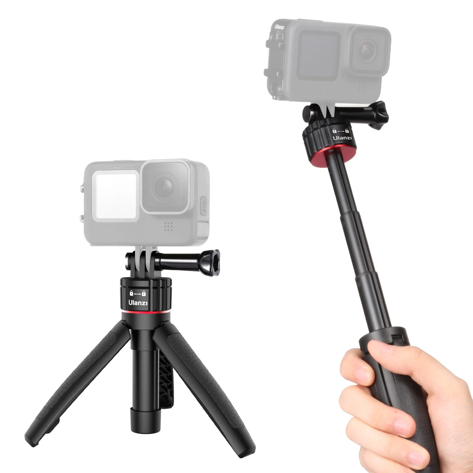 

Ulanzi MT-31 Mini Tripod Magnetic Quick Switch Extendable Selfie Stick For Gopro 10 9 8 7 6 Max Insta360 DJI Osmo Action Camera, Black