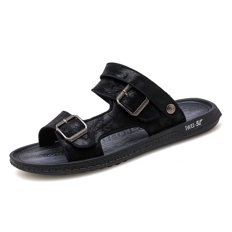 

2020 new summer men's shoes leisure sandal trend joker outer penetrating air dual-purpose cool slippers, As shown in figure