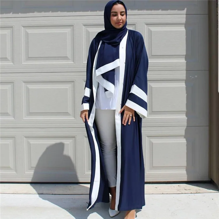 

polyester spandex patchwork solid color Islamic clothing islamic robe abaya maxi dress gown belt 3 pieces sets for women, Customized color