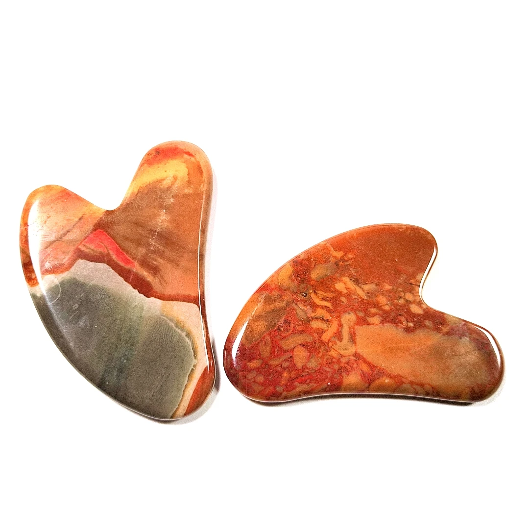 

natural face life acupuncture massage heart gua sha crystal mookaite jasper scraper board