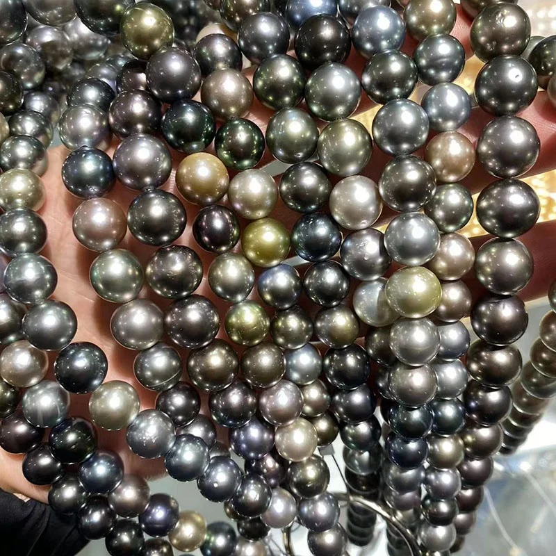 

Natural Saltwater Tahitian Black Loose Pearls Big Size Round