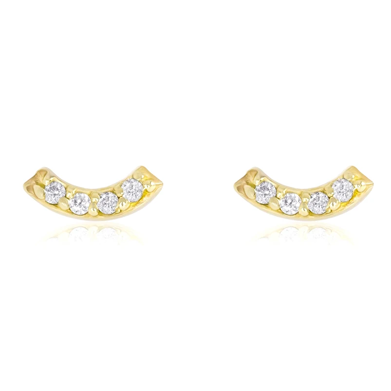 

Gemnel 925 silver fine jewelry diamond 5mm bar stud earings for women