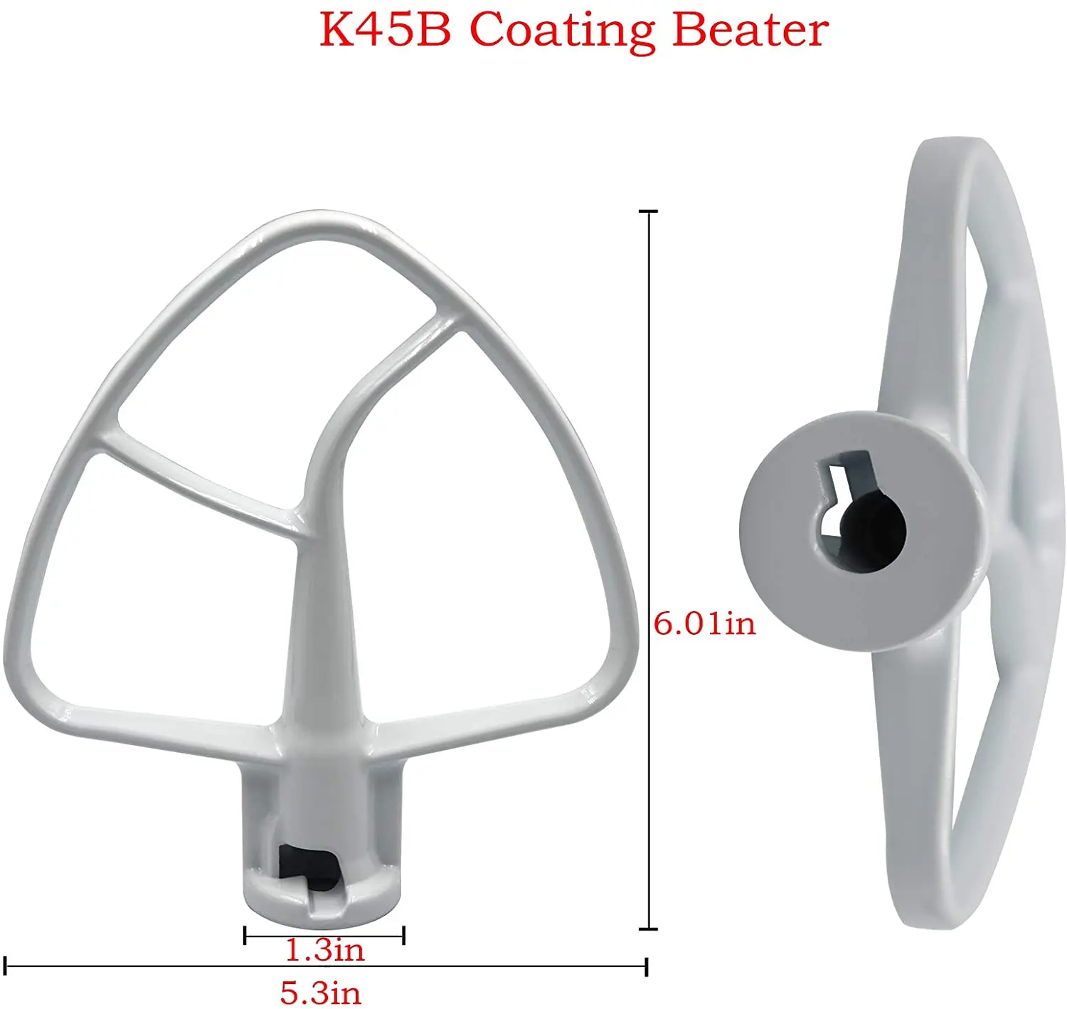 KSM150 Mixer Kit Includes K45DH Dough Hook Maytag K45B Coated Flat Beater Easy for Kitchen and Life Roper 3 Pieces Stand Mixer Replacement Set Compatible with Kenmore K45WW Wire Whip 