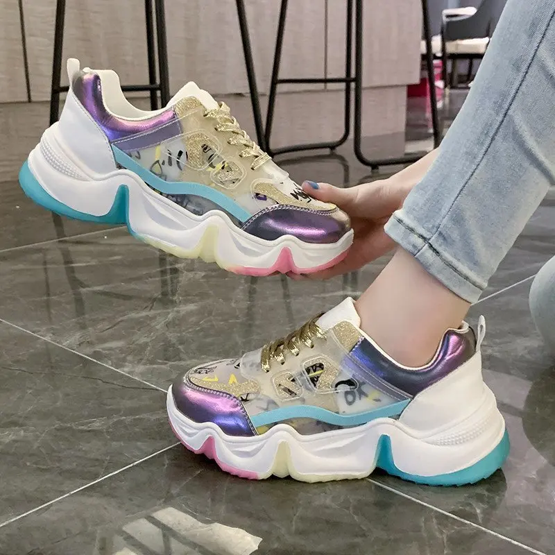 

Women Sneakers Breathable Outdoor Walking Shoes Woman Mesh Casual Shoes Pink Lace-Up Ladies Shoes 2020 Women's Fashion Sneakers, Silver,pink,purple