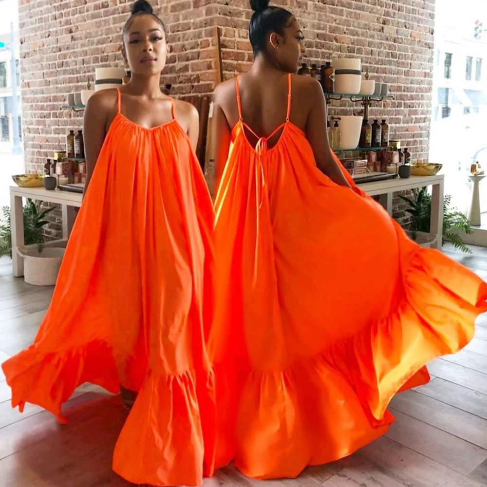 

Sexy Tank Sleeveless Backless Fat Woman Dress Loose 2021 Dress Women